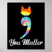 Probleem Semicolon Tie Dye Cat Zelfmoord Preventie Poster (Voorkant)