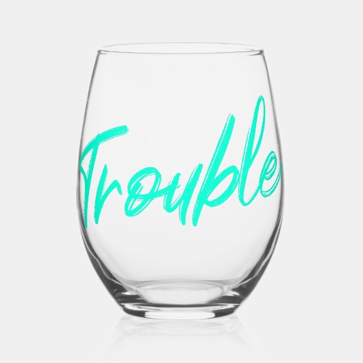 Probleem Teal Script Wijnglas Zonder Voet (Voorkant)