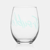 Probleem Teal Script Wijnglas Zonder Voet (Achterkant)