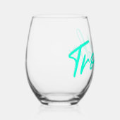 Probleem Teal Script Wijnglas Zonder Voet (Rechts)