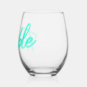 Probleem Teal Script Wijnglas Zonder Voet (Links)