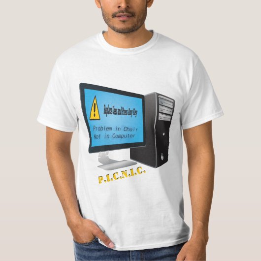 Probleem van gebruiker Computer Nerd Waarschuwings T-shirt (Voorkant)