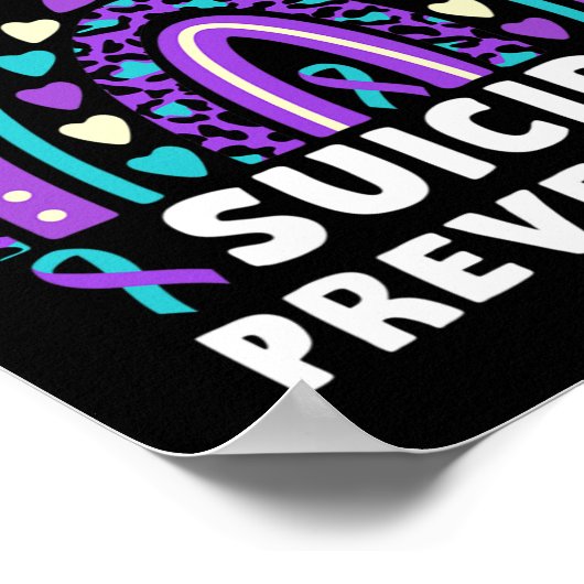 Probleem Zelfmoord Preventie Bewustzijn Lint Rainb Poster (Hoek)