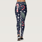probleemloos vakantiepatroon met kerstsnoepjes leggings (Achterkant)