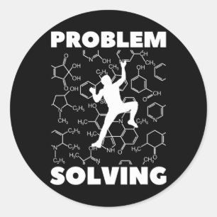 Probleemoplossende klimmer, rotsklimgeneeskunde, ronde sticker