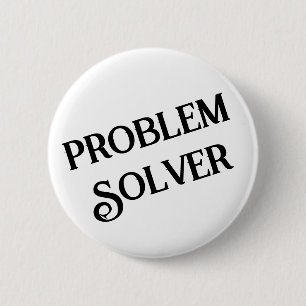 Probleemoplosser Button zwart wit