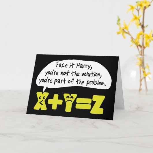 Problem Funny Wiskunde Kaart (Gele Bloem)