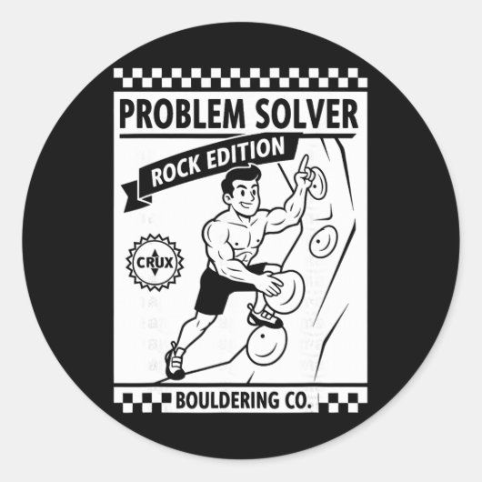 Problem Solver Rock Editie Klimmuur Fun  Ronde Sticker (Voorkant)