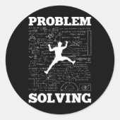 Problem Solving Climber Rock Climbing Bouldering P Ronde Sticker (Voorkant)