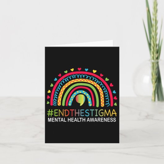 Problemen Beëindigen Het Stigma Regenboog Boho Kaart (Voorkant)