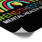 Problemen einde aan het stigma regenboog boho poster (Hoek)