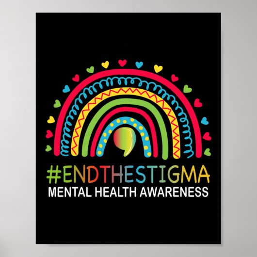 Problemen einde aan het stigma regenboog boho poster (Voorkant)