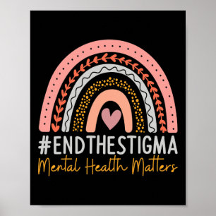 Problemen einde aan het stigma regenboog boho poster