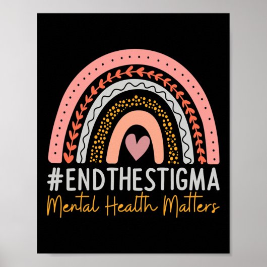 Problemen einde aan het stigma regenboog boho poster (Voorkant)