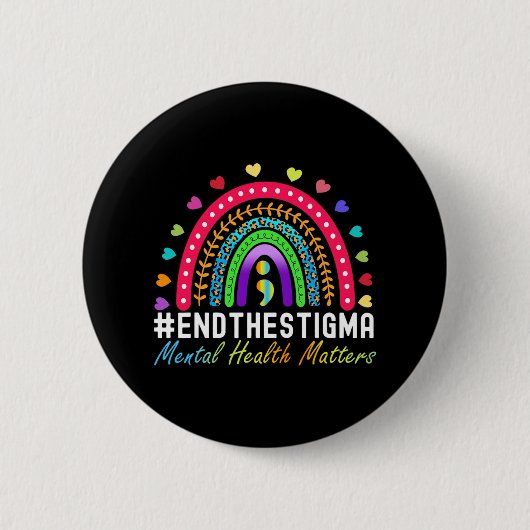 Problemen einde aan het stigma regenboog luipaard ronde button 5,7 cm (Voorkant)