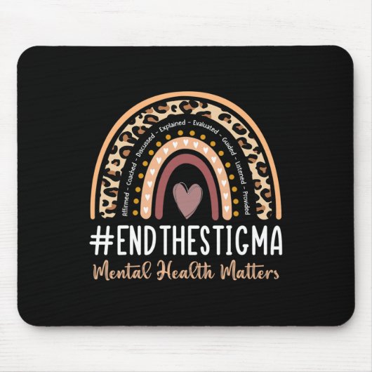 Problemen Einde Stigma Awareness Boho Rainbow Muismat (Voorkant)