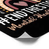 Problemen Einde Stigma Awareness Boho Rainbow Poster (Hoek)