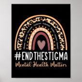Problemen Einde Stigma Awareness Boho Rainbow Poster (Voorkant)