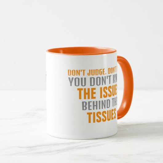 PROBLEMEN en WEEFSELS op effen WIT Mok (Voorkant rechts)