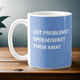 Problemen hebben Spreadsheet ze weg Lichtblauw Koffiemok