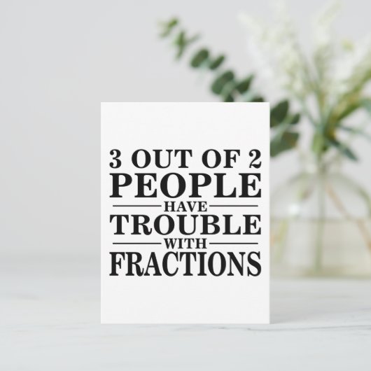 Problemen met fracties briefkaart (Staand voorkant)