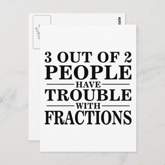 Problemen met fracties briefkaart (Voorkant / Achterkant)