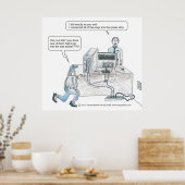 Problemen met het computernetsnoer cartoon poster (Keuken)