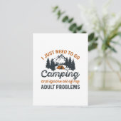 Problemen met kamperen bij volwassenen briefkaart (Staand voorkant)