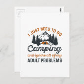 Problemen met kamperen bij volwassenen briefkaart (Voorkant / Achterkant)