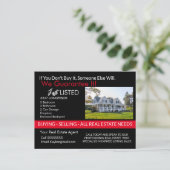 Problemen met onroerend goed bij het verkopen van  briefkaart (Staand voorkant)