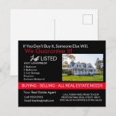 Problemen met onroerend goed bij het verkopen van  briefkaart (Voorkant / Achterkant)