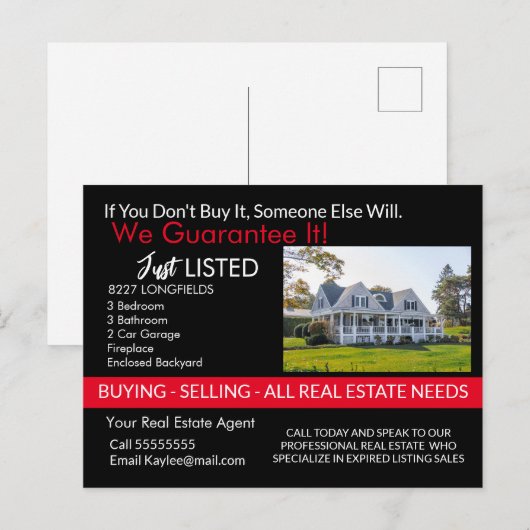 Problemen met onroerend goed bij het verkopen van  briefkaart (Voorkant / Achterkant)