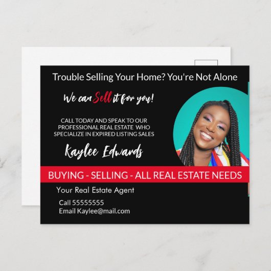 Problemen met onroerend goed bij het verkopen van  briefkaart (Voorkant / Achterkant)