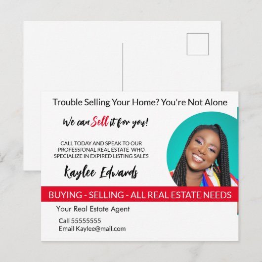 Problemen met onroerend goed bij het verkopen van  briefkaart (Voorkant / Achterkant)