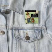 Problemen met schoonmoeder vierkante button 5,1 cm (In situ)