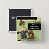 Problemen met schoonmoeder vierkante button 5,1 cm (Voorkant /achterkant)