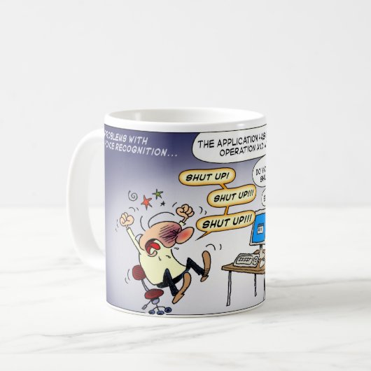 Problemen met spraakherkenning koffiemok (Voorkant links)