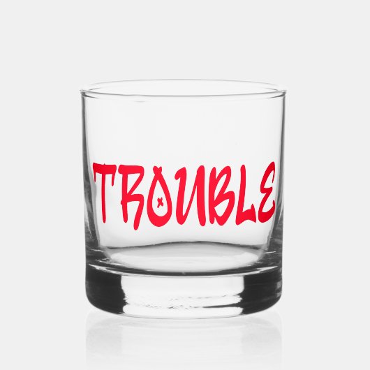 PROBLEMEN | Rode Graffiti Whiskey Glas (Voorkant)