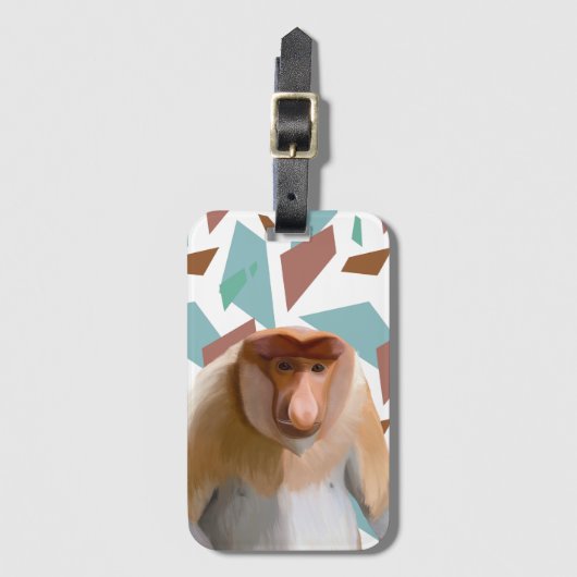 Proboscis Aap Bedreigde Soorten Bagagelabel (Voorkant (verticaal))