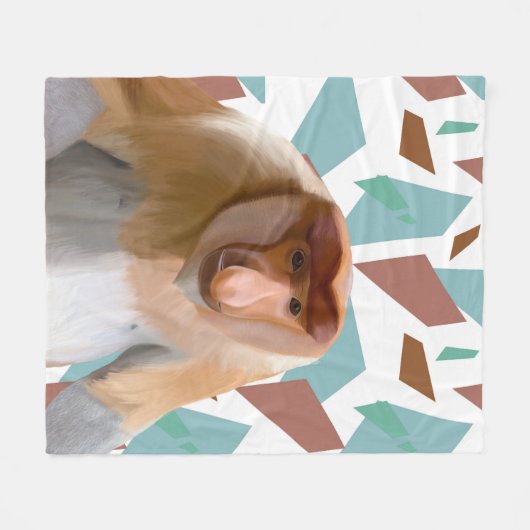 Proboscis Aap Bedreigde Soorten Fleece Deken (Voorkant (Horizontaal))