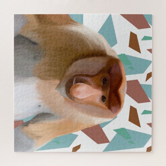 Proboscis Aap Bedreigde Soorten Legpuzzel (Horizontaal)