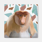 Proboscis Aap Bedreigde Soorten Magneet (Voorkant)