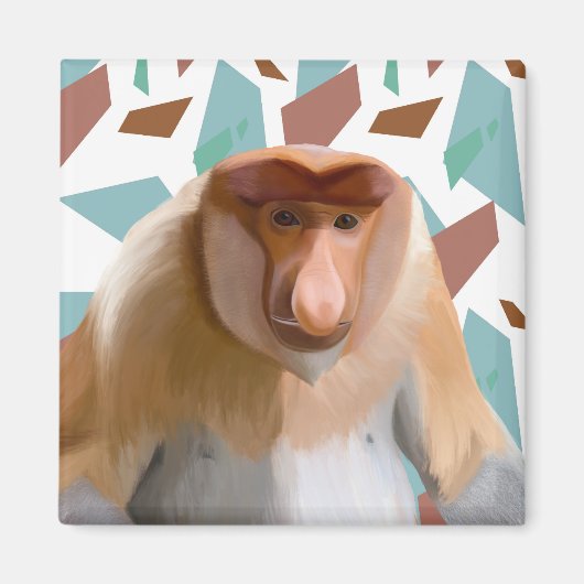 Proboscis Aap Bedreigde Soorten Magneet (Voorkant)