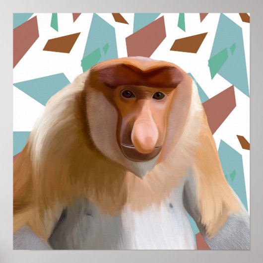 Proboscis Aap Bedreigde Soorten Poster (Voorkant)