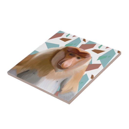 Proboscis Aap Bedreigde Soorten Tegeltje (Zijkant)