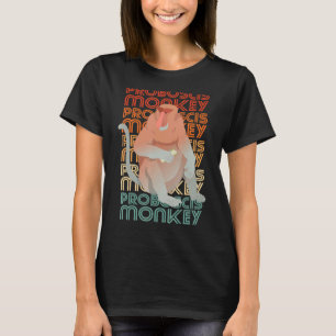 Proboscis aap langwerpig genoteerd t-shirt