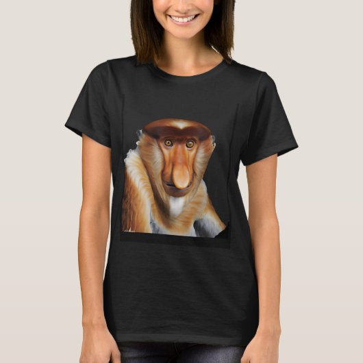 Proboscis aap Schattig lang ontstoken primaat T-shirt (Voorkant)
