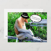 Proboscis Monkey-Does pet maakt mijn neus groot? Briefkaart (Voorkant / Achterkant)
