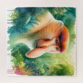 Proboscis Monkey in Watercolors REF39 - Watercolor Legpuzzel (Horizontaal)