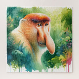 Proboscis Monkey in Watercolors REF39 - Watercolor Legpuzzel
